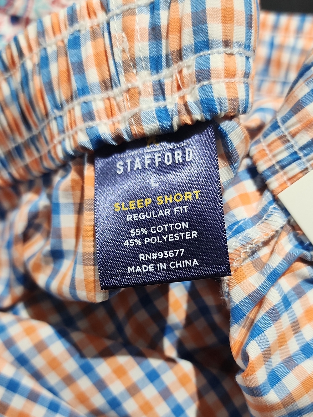 Stafford Plaid Regular Fit Sleep Short New With Tags - Picture 8 of 9